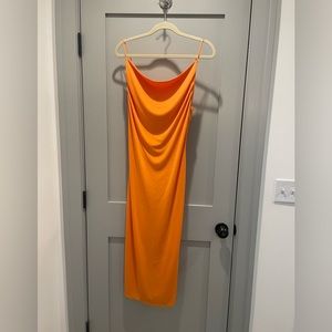 Zara orange midi dress
